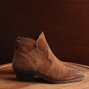 Allsaints Boots Womens SZ EU 38 US 8 Brown Weiz Leather Cowgirl Western Festival